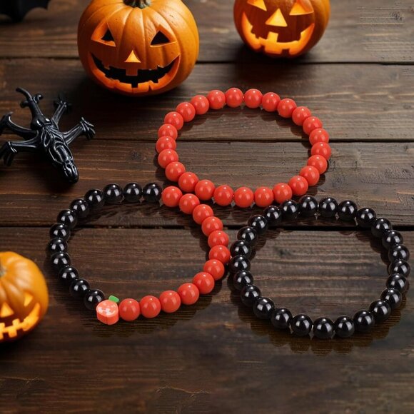 3PCS Halloween Healing Crystal Natural Stone Beaded Stretch Bracelet for Women - Picture 4 of 6